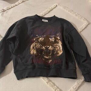 Anine Bing Black Tiger Graphic Sweatshirt